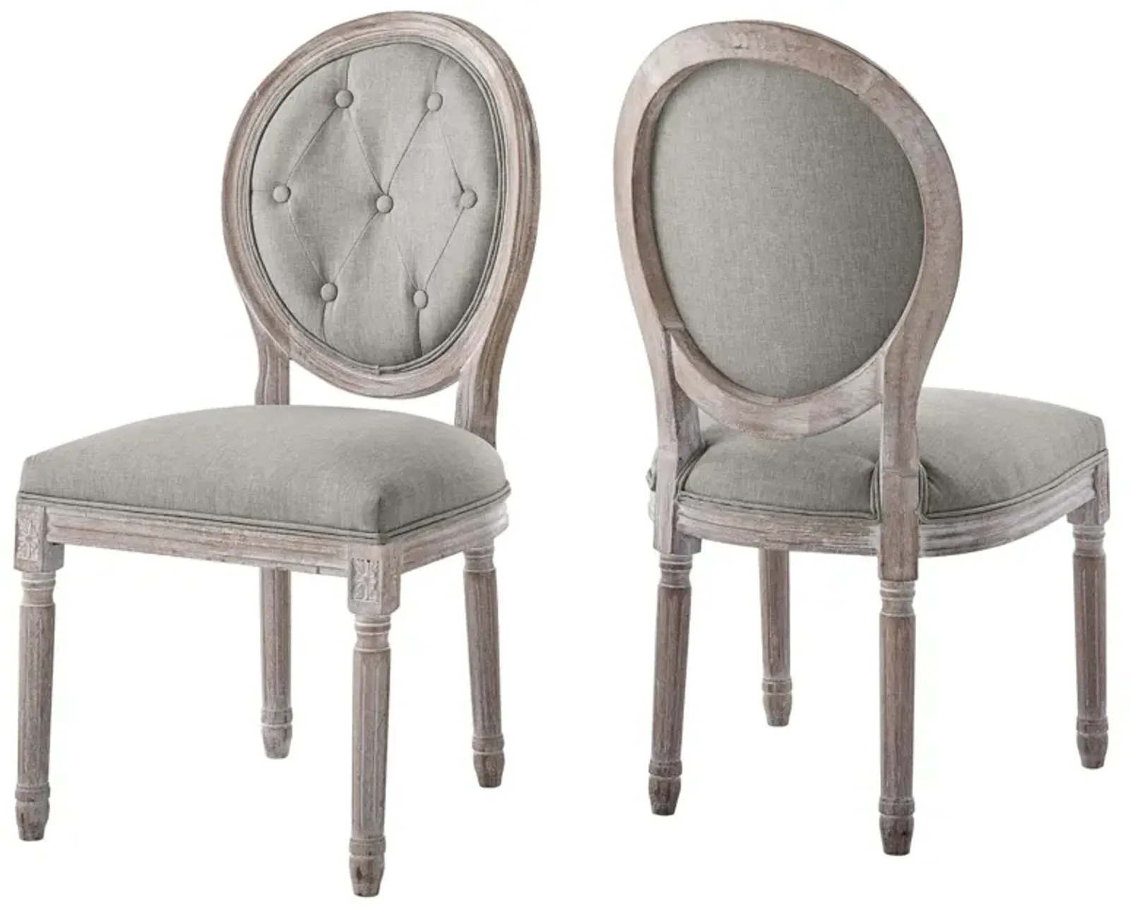 Arise Vintage French Upholstered Fabric Dining Side Chair Set of 2