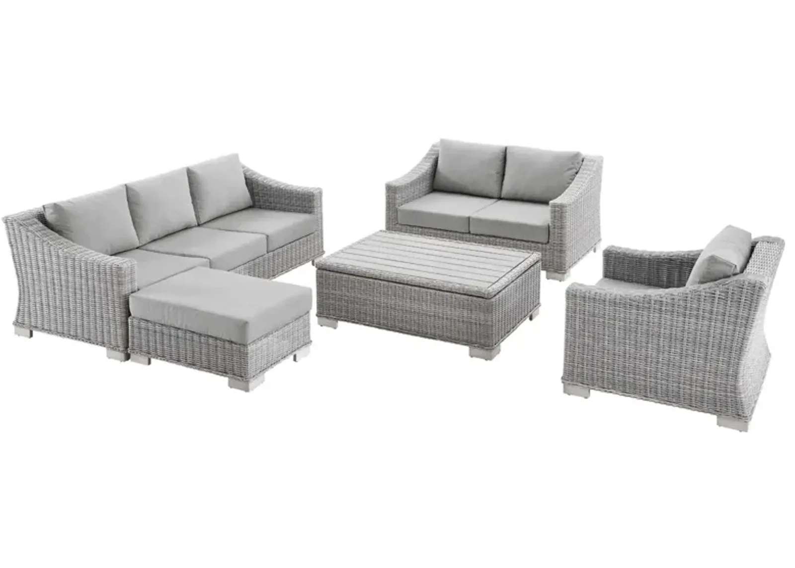 Conway 5-Piece Outdoor Patio Wicker Rattan Furniture Set