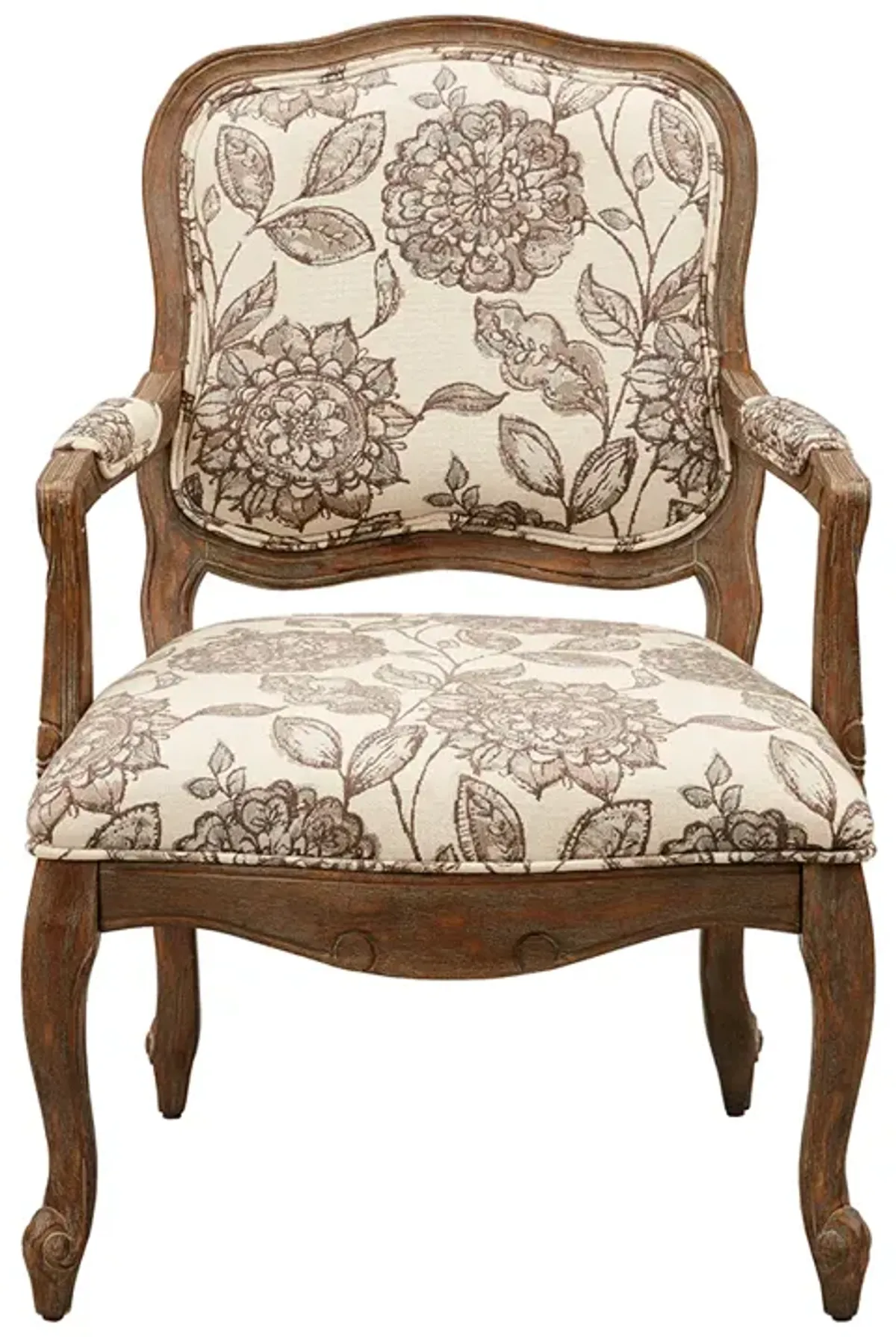 Madison Park Monroe Multi Camel Back Exposed Wood Chair