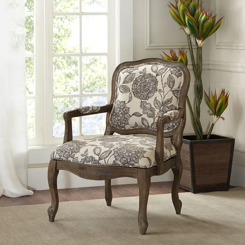 Madison Park Monroe Multi Camel Back Exposed Wood Chair