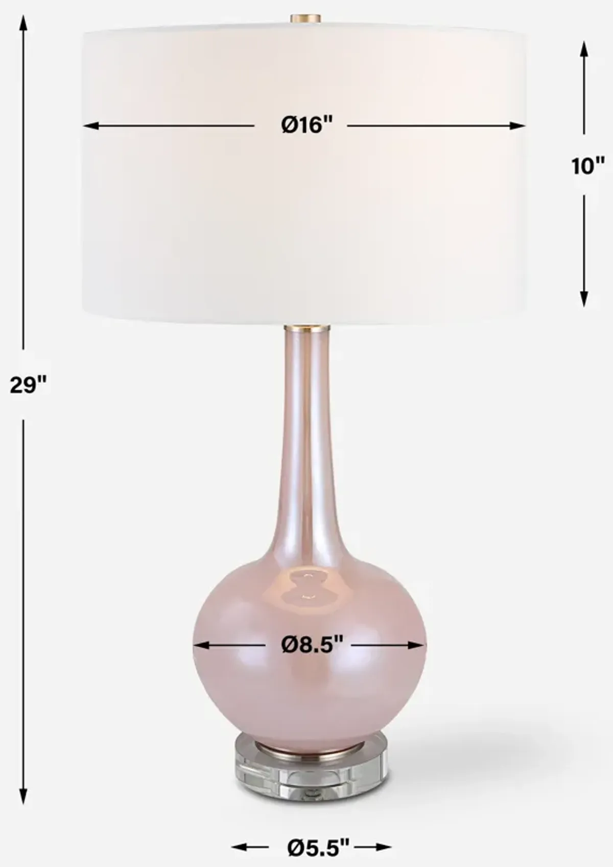 Rosa Pink Glass Table Lamp