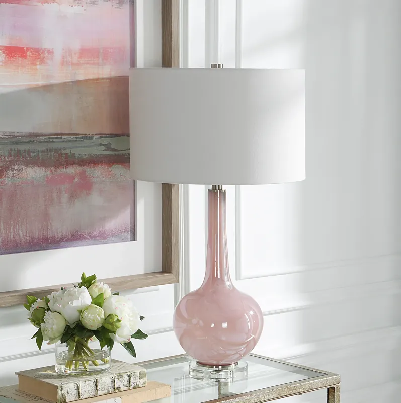 Rosa Pink Glass Table Lamp