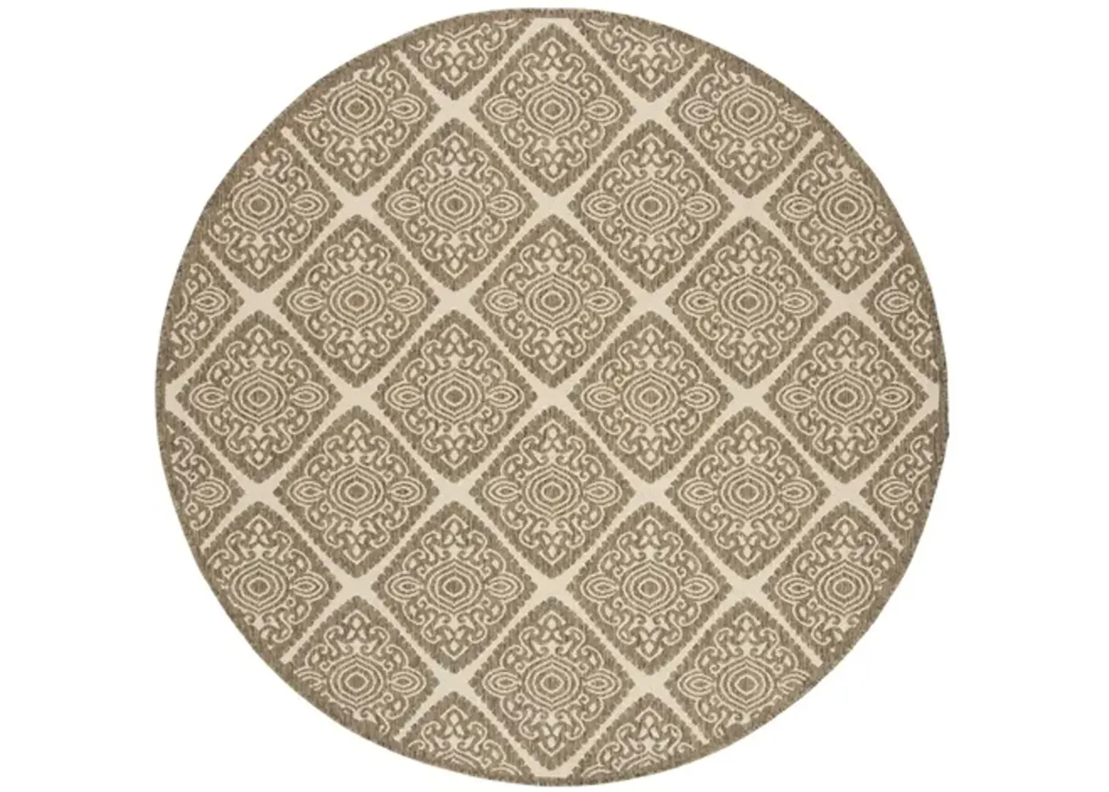 LINDEN 132 Collection LND132C-6R Cream / Beige 6'-7" X 6'-7" Round