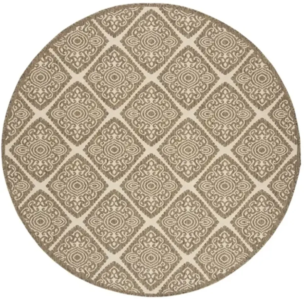 LINDEN 132 Collection LND132C-6R Cream / Beige 6'-7" X 6'-7" Round