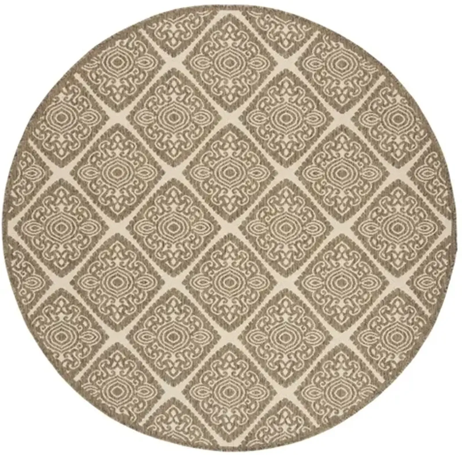 LINDEN 132 Collection LND132C-6R Cream / Beige 6'-7" X 6'-7" Round