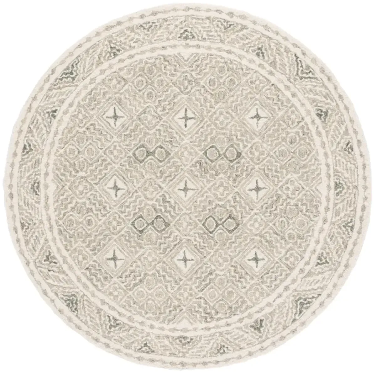 MICRO-LOOP 803 SILVER  5' x 5' Round Round Rug