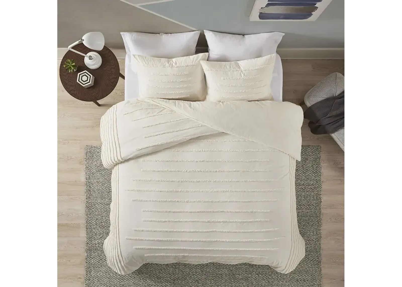 Urban Habitat Mercer Ivory 3 Piece Cotton Chenille Duvet Cover Set