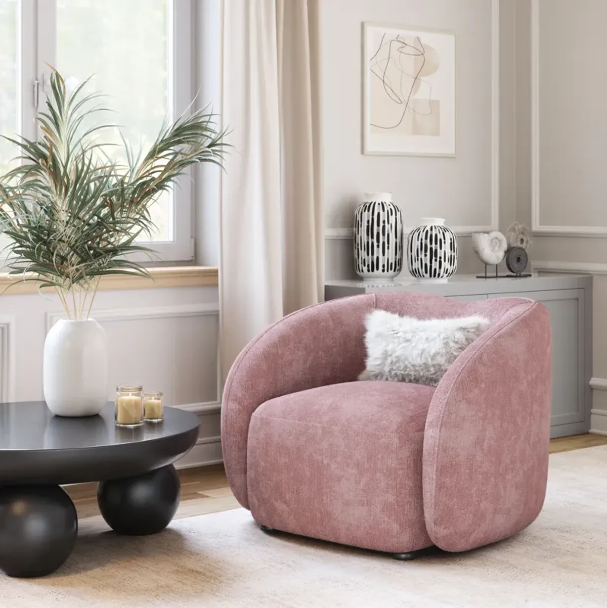 Tallin Accent Chair Mauve Pink