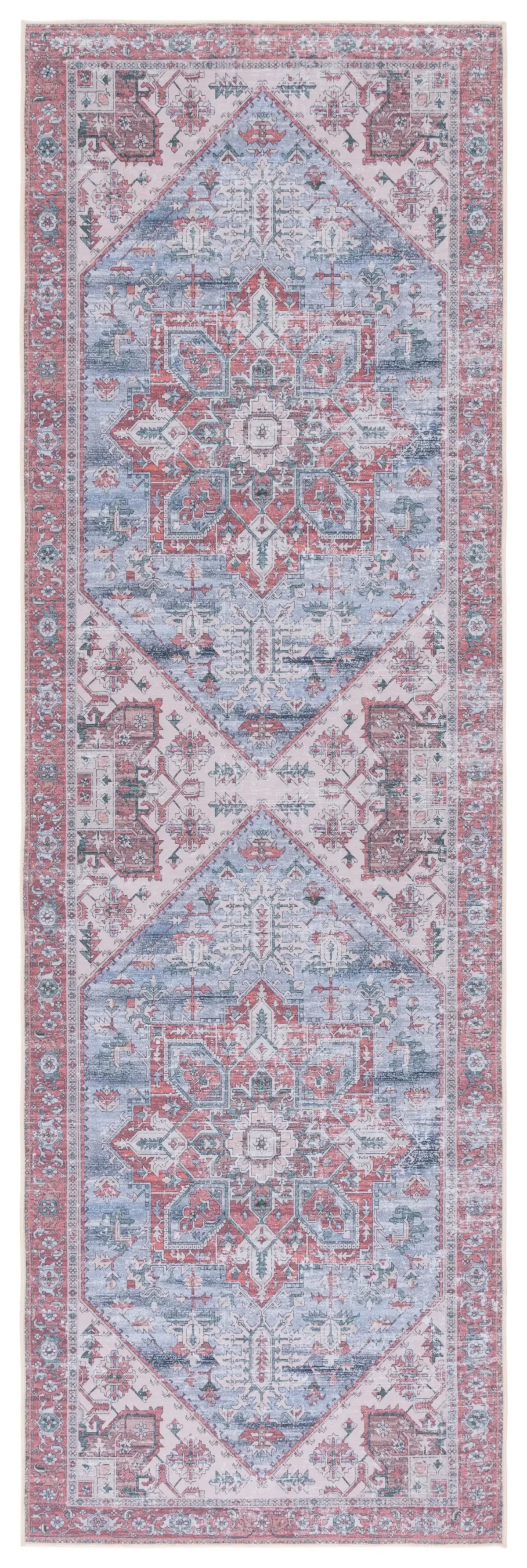 TUCSON 102 M/W S/R GREY BLUE  2'-6' x 6' Runner Rug