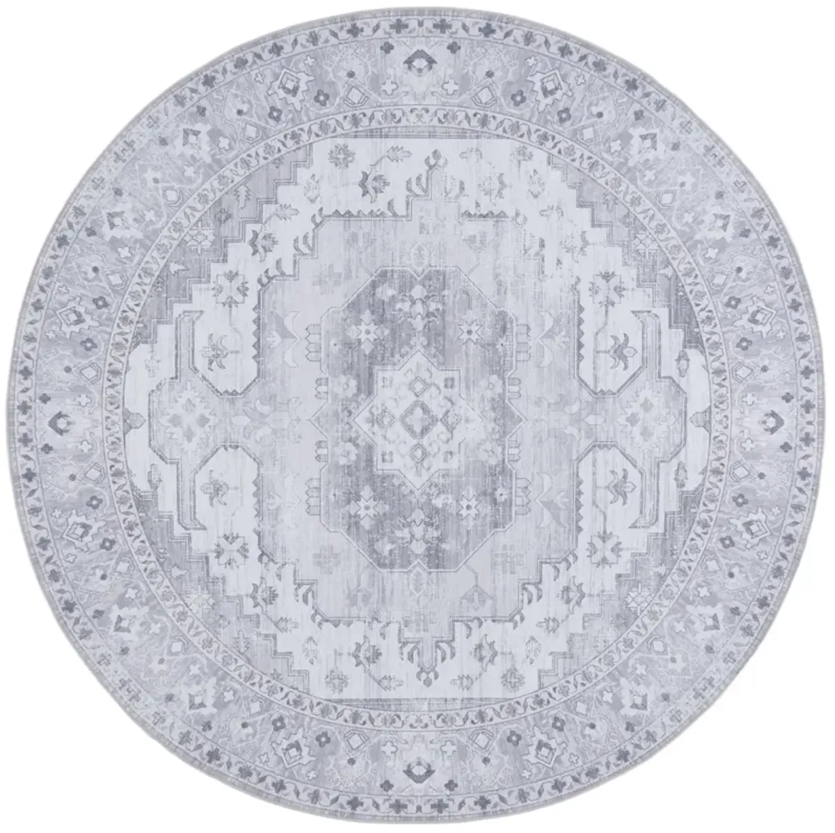 TUCSON 181 M/W S/R LIGHT GREY 6' x 6' Round Round Rug