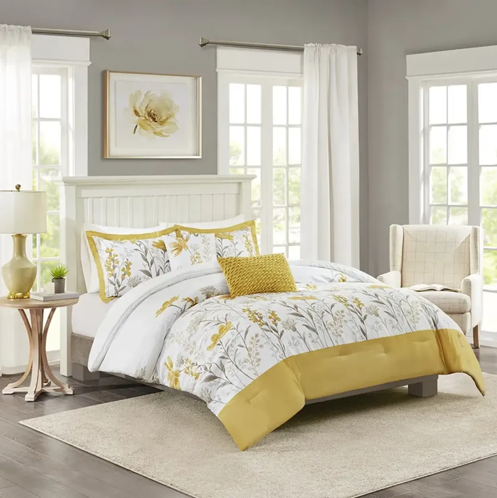 Harbor House Meadow Yellow 5 Piece Cotton Comforter Set