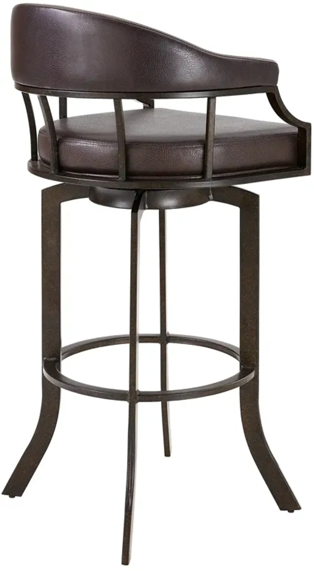 Pharaoh Swivel 30" Auburn Bay and Brown Faux Leather Bar Stool