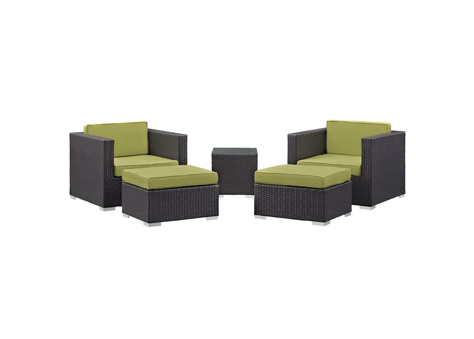 Convene 5 Piece Outdoor Patio Sectional Set