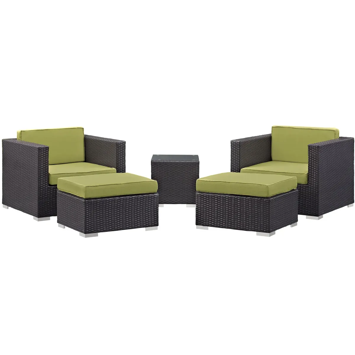 Convene 5 Piece Outdoor Patio Sectional Set