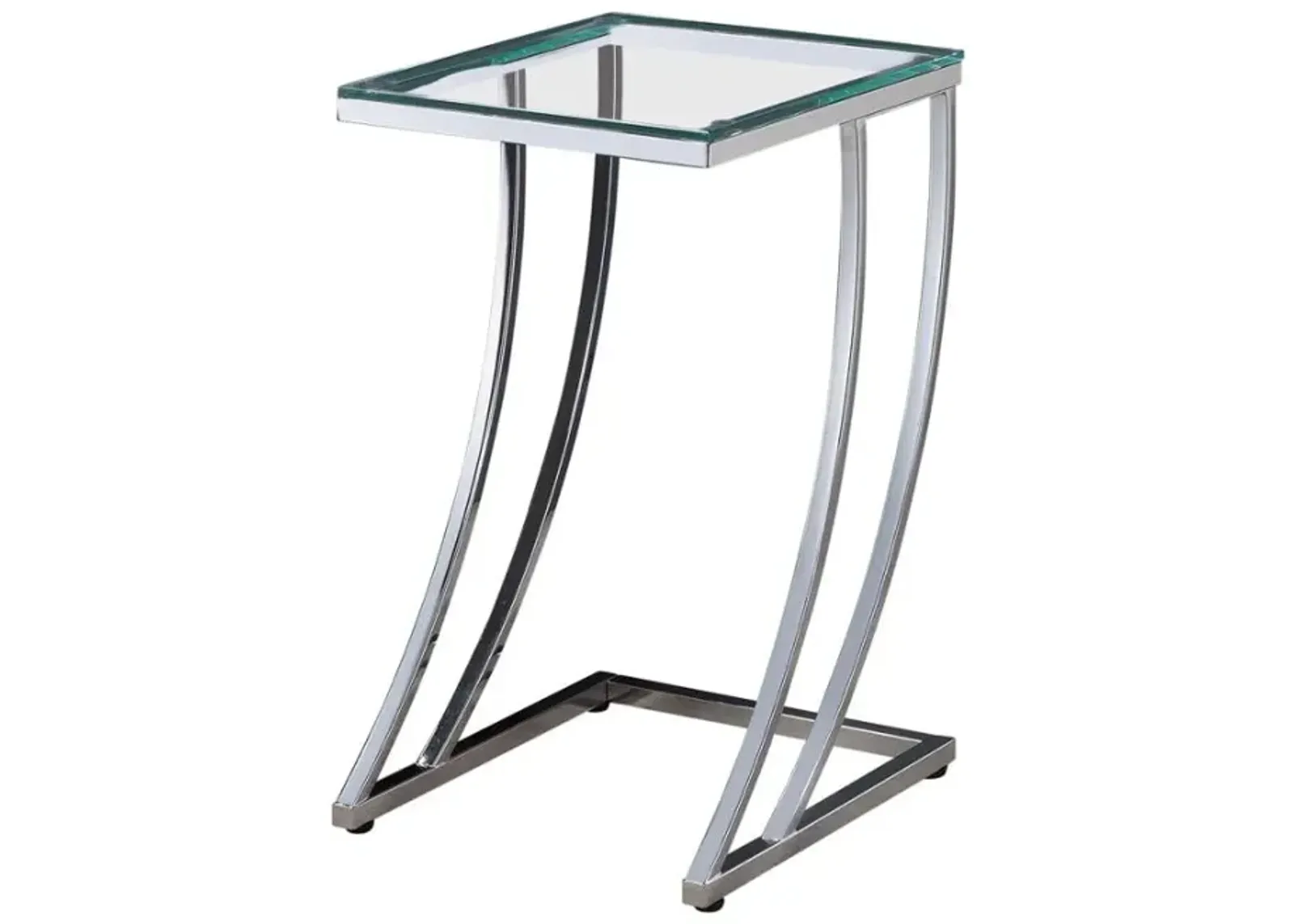 Cayden Rectangular Top Accent Table Chrome and Clear