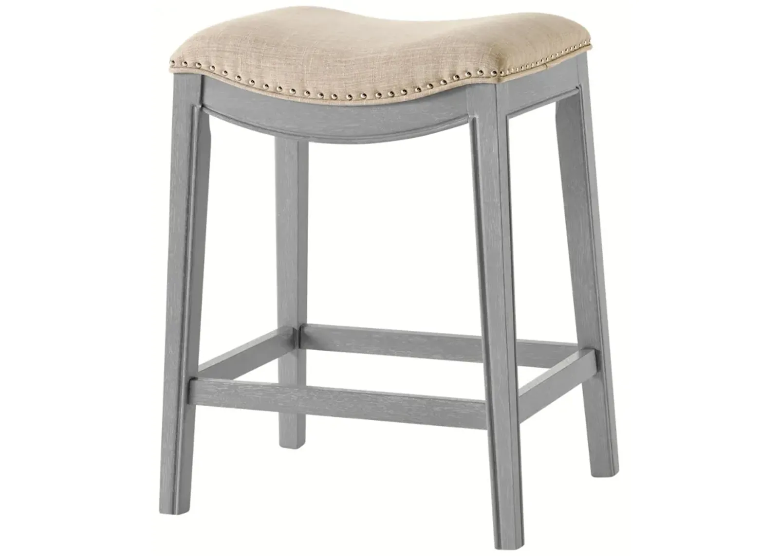 grover kd fabric counter stool ash gray frame, lyon cream(assembly required)