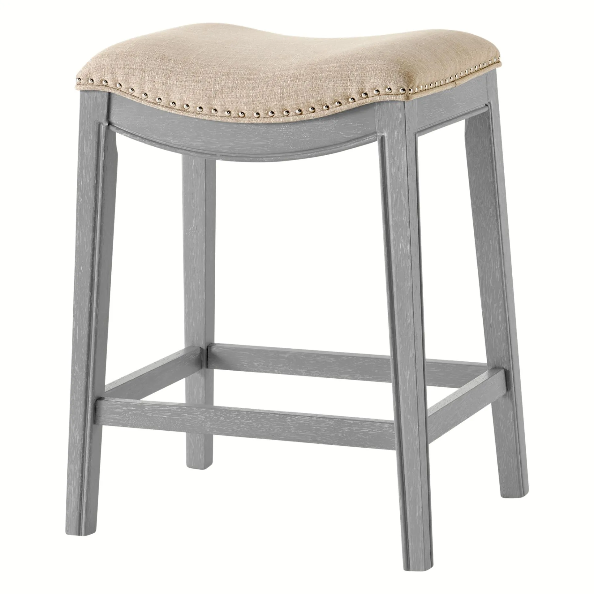 grover kd fabric counter stool ash gray frame, lyon cream(assembly required)