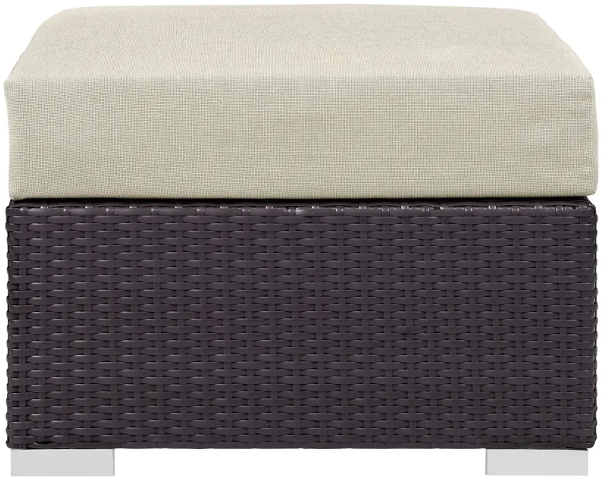 Convene Outdoor Patio Fabric Square Ottoman