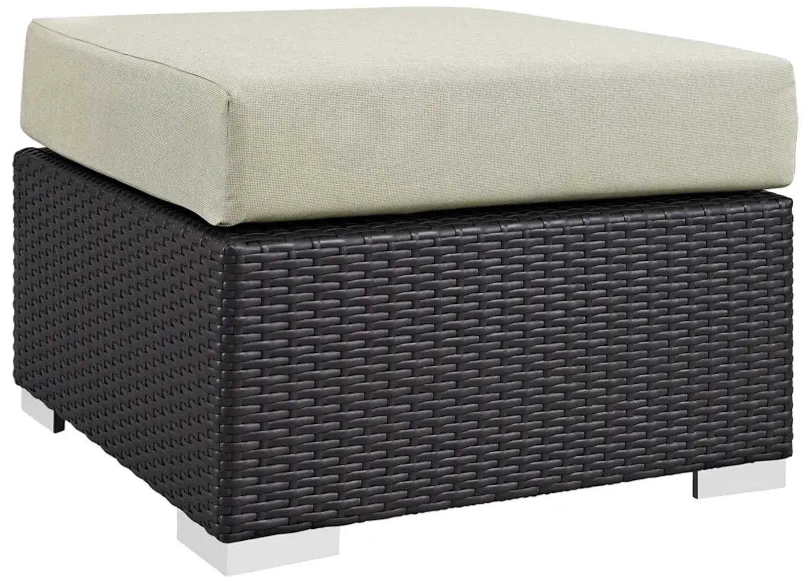 Convene Outdoor Patio Fabric Square Ottoman