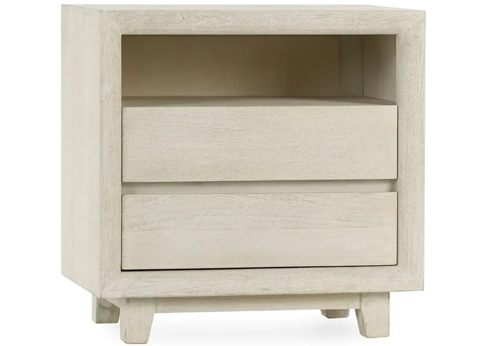 Reece Two-Drawer Mango Wood Nightstand in Sand