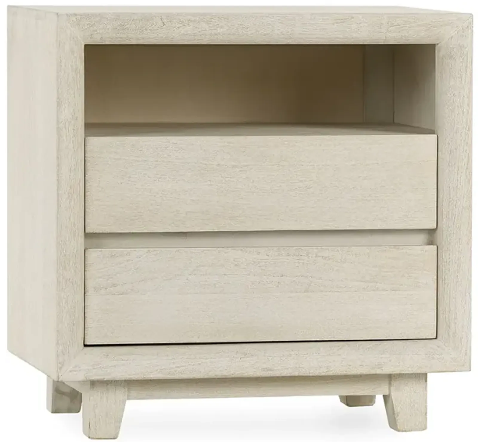 Reece Two-Drawer Mango Wood Nightstand in Sand