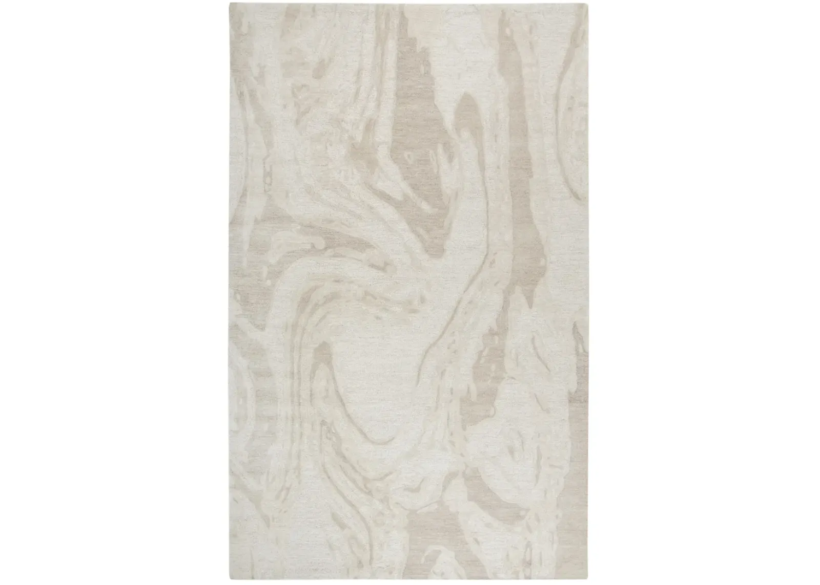 Fifth Avenue Beige Abstract Wool 5' x 8' Rectangle Rug