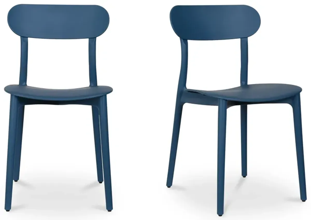 Kent Outdoor Dining Chair Navy - Set Of Two