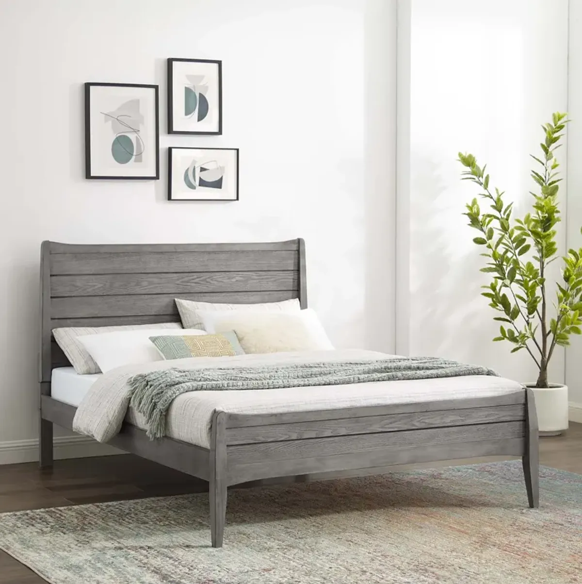 Georgia Queen Wood Platform Bed