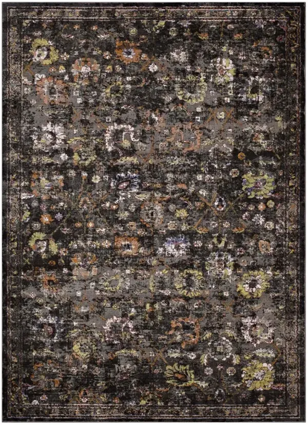 Minu Distressed Floral Lattice 5x8 Area Rug