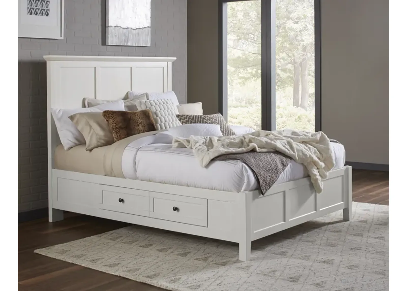 Paragon California King-size Four Drawer Storage Bed in White