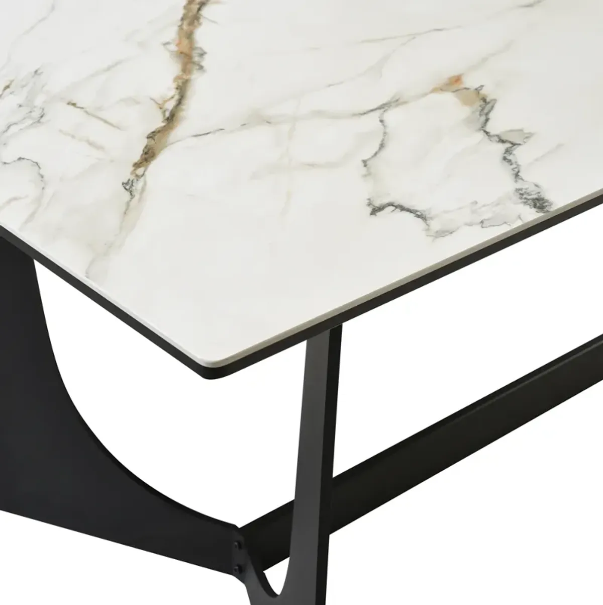 Esme Dining Table in Stone and Metal