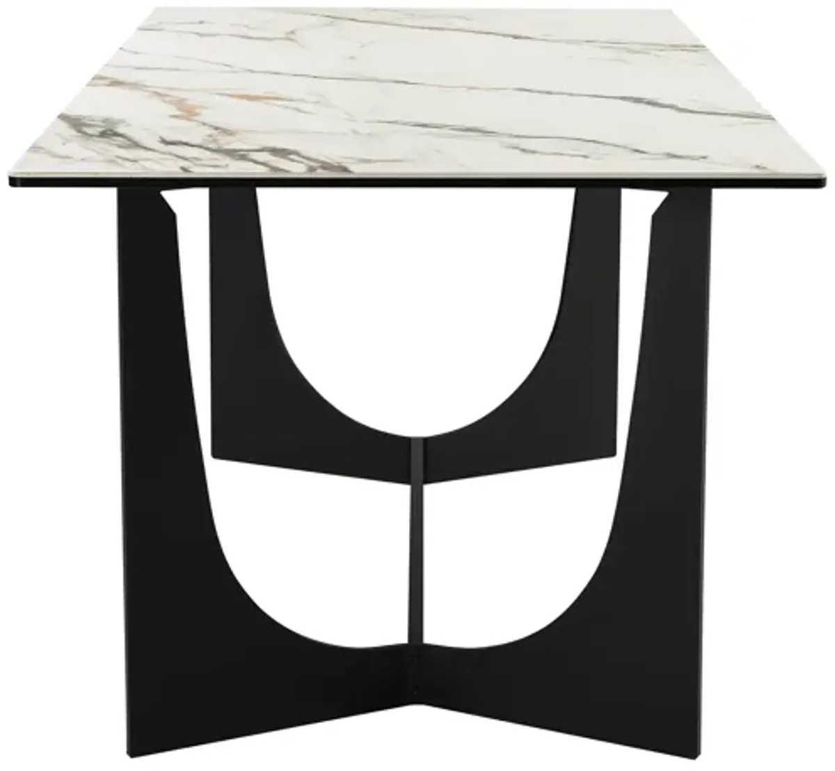 Esme Dining Table in Stone and Metal