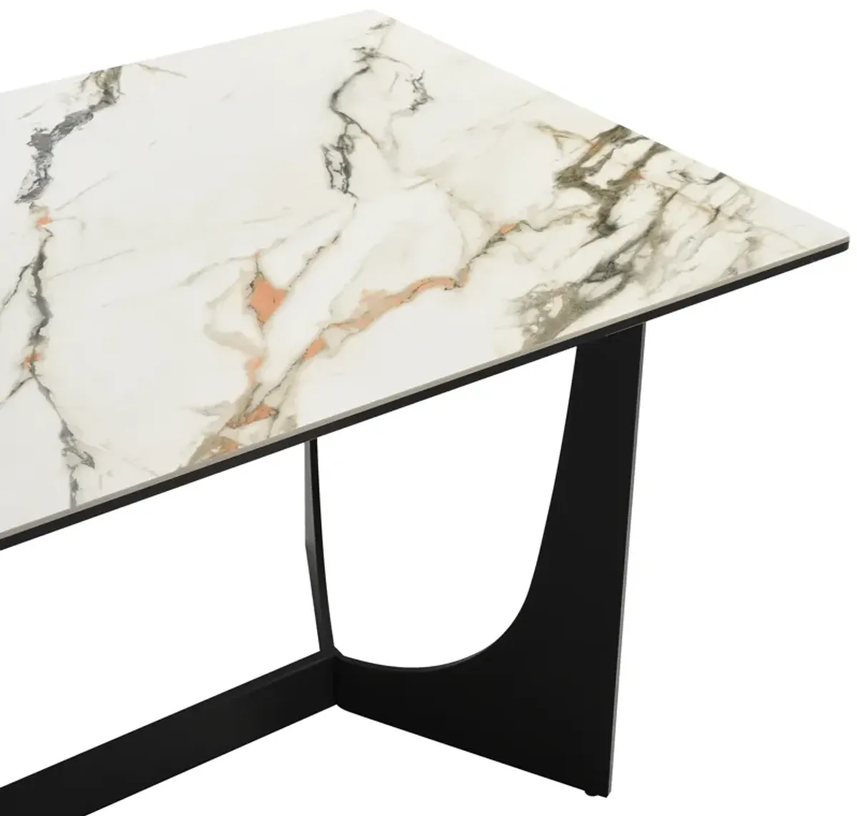 Esme Dining Table in Stone and Metal