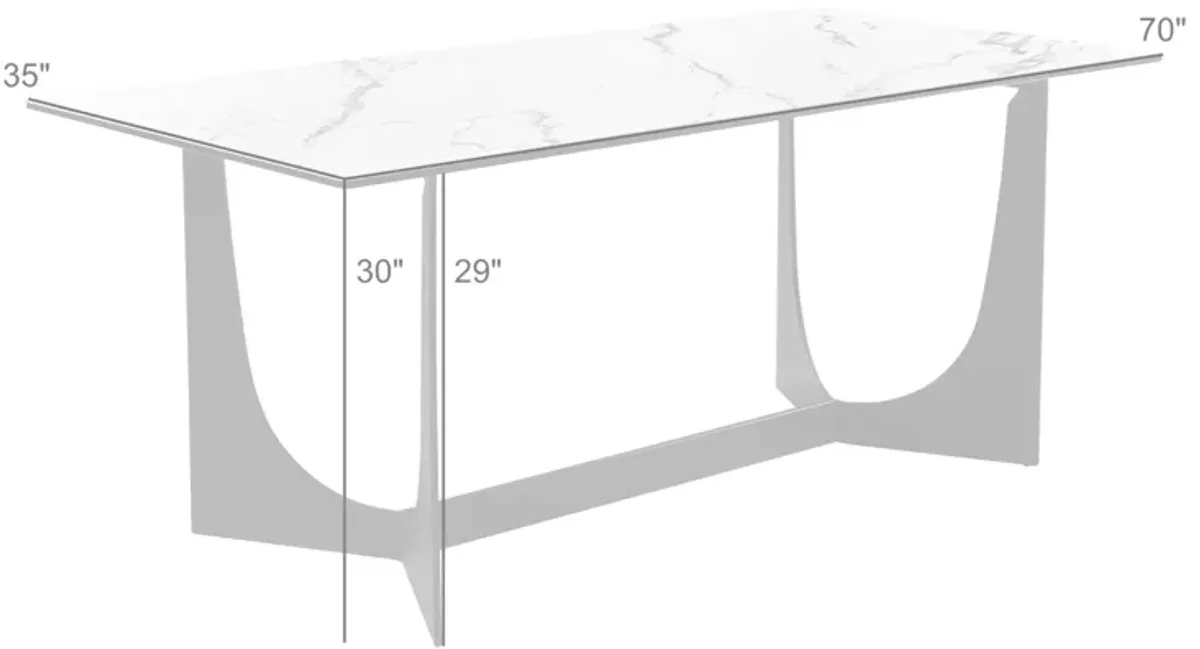 Esme Dining Table in Stone and Metal