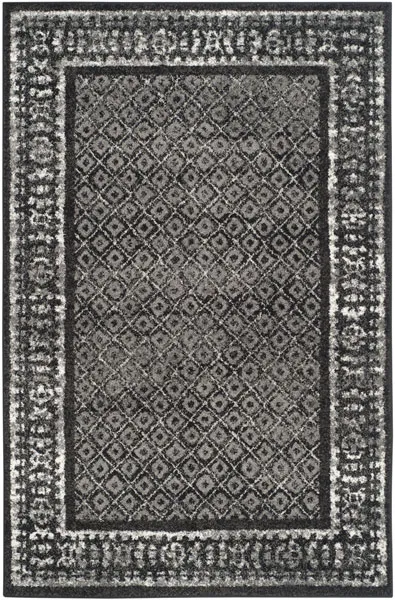 Adirondack Contemporary Black / Silver 5'-1" X 7'-6" Powerloomed Rug