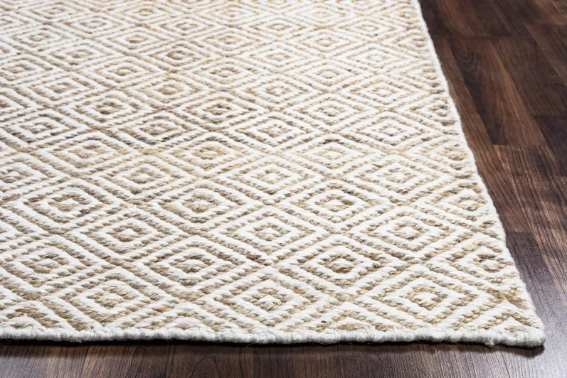 Ellington Natural  pattern  Jute / Wool  5' x 8' Rectangle Rug