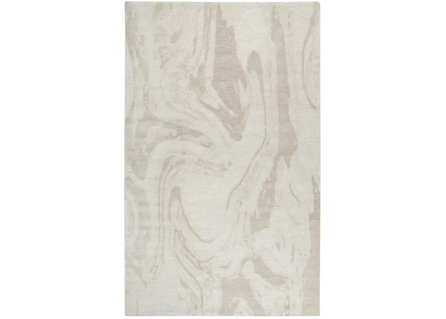 Fifth Avenue Beige Abstract Wool 9'x12' Rectangle Rug