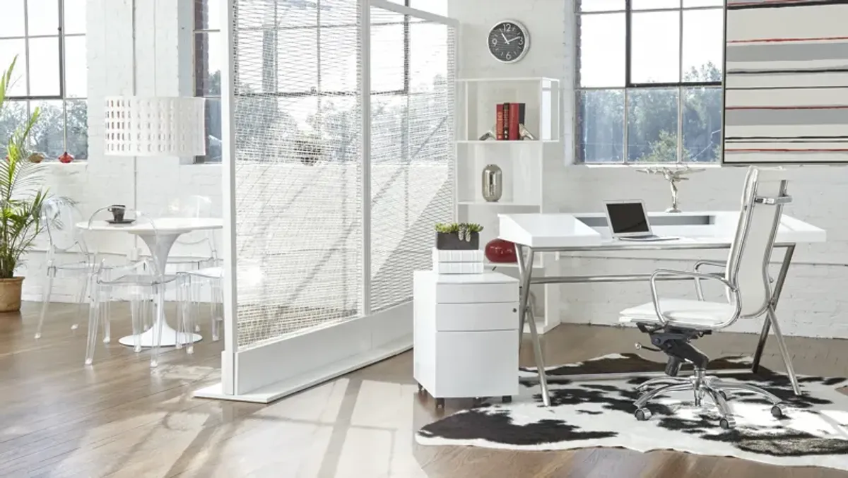 Floyd 3 Drawer File Cabinet in White