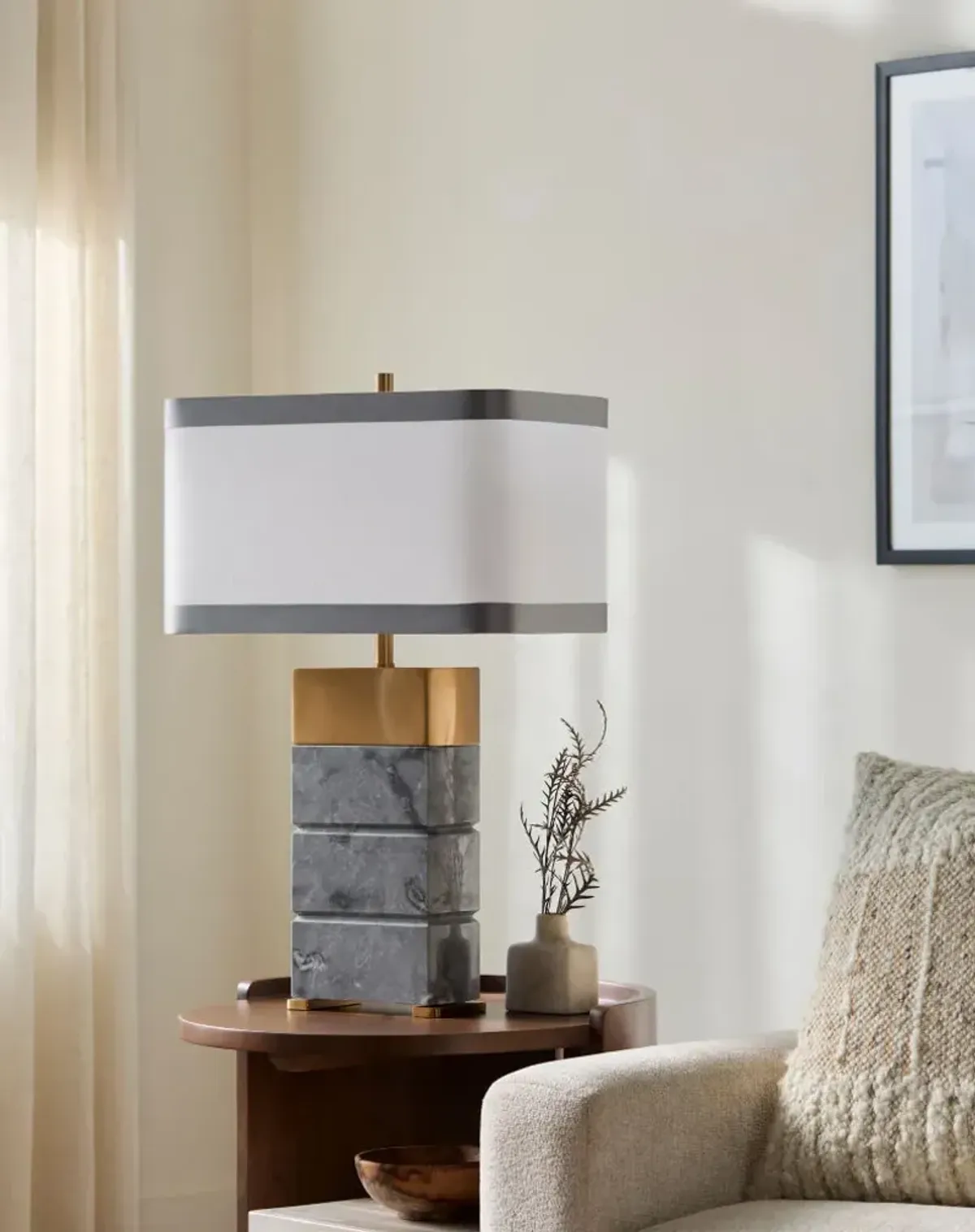 Pietra PIA-001 26"H x 10"W x 10"D Accent Table Lamp