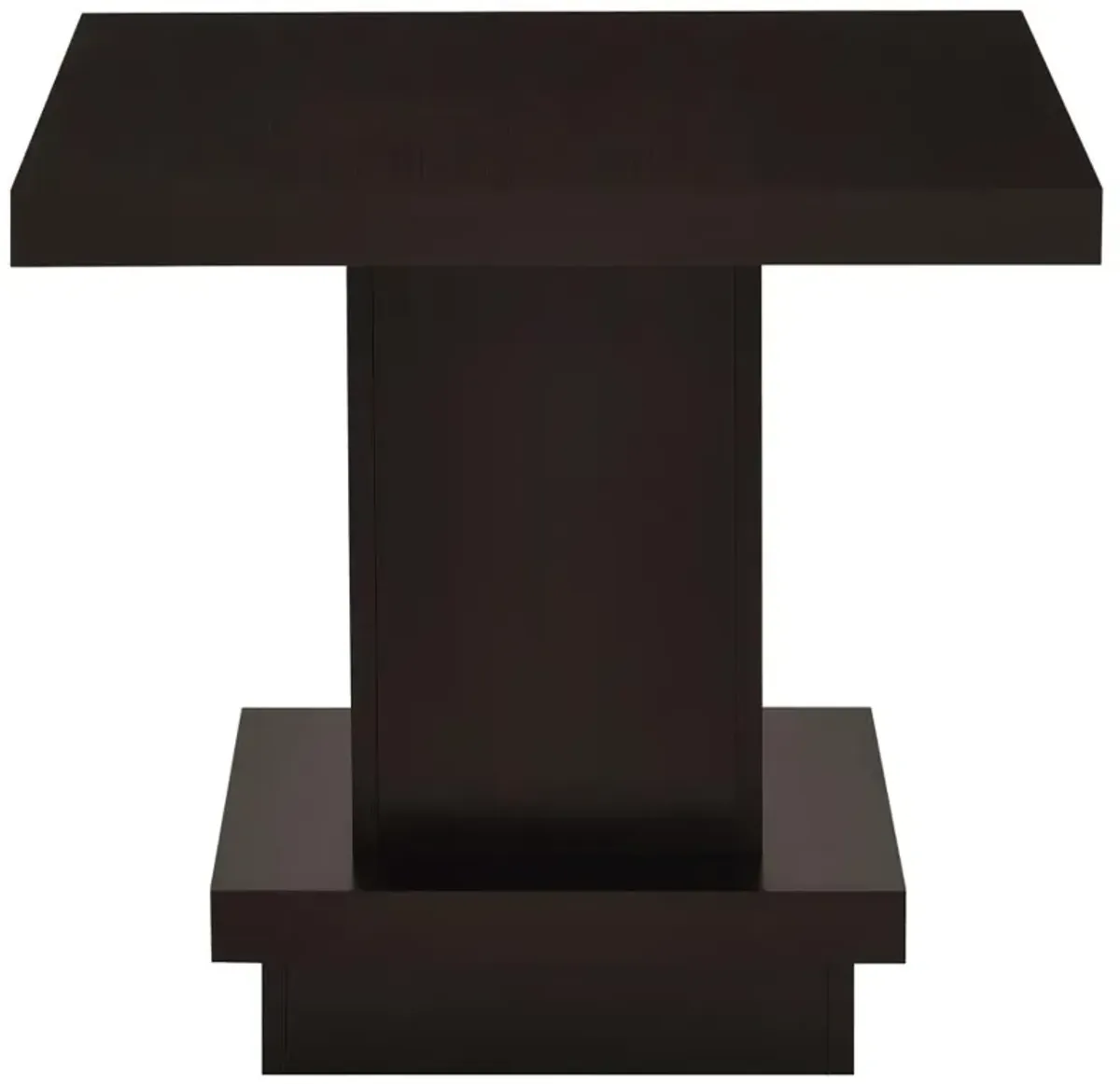 Adaline Pedestal Square End Table Cappuccino