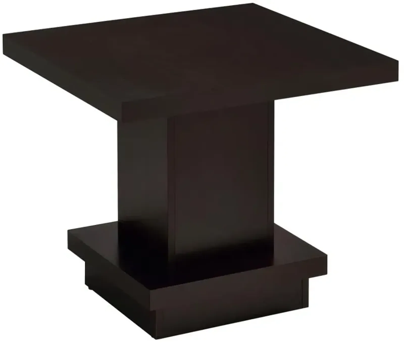 Adaline Pedestal Square End Table Cappuccino