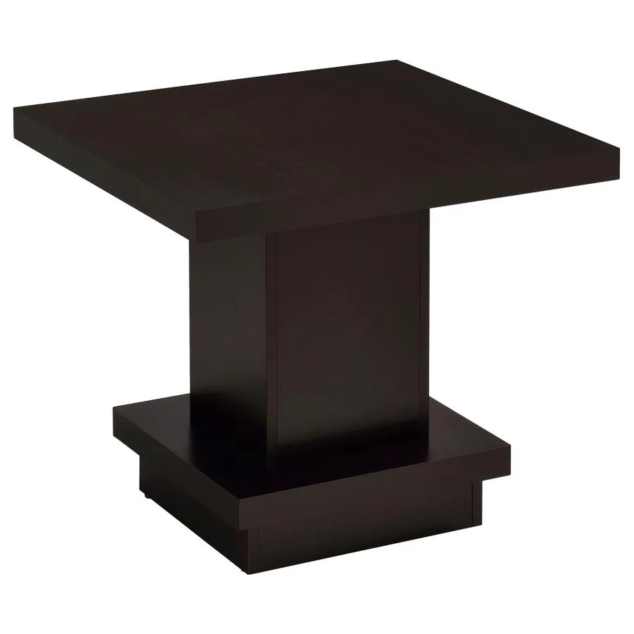 Adaline Pedestal Square End Table Cappuccino