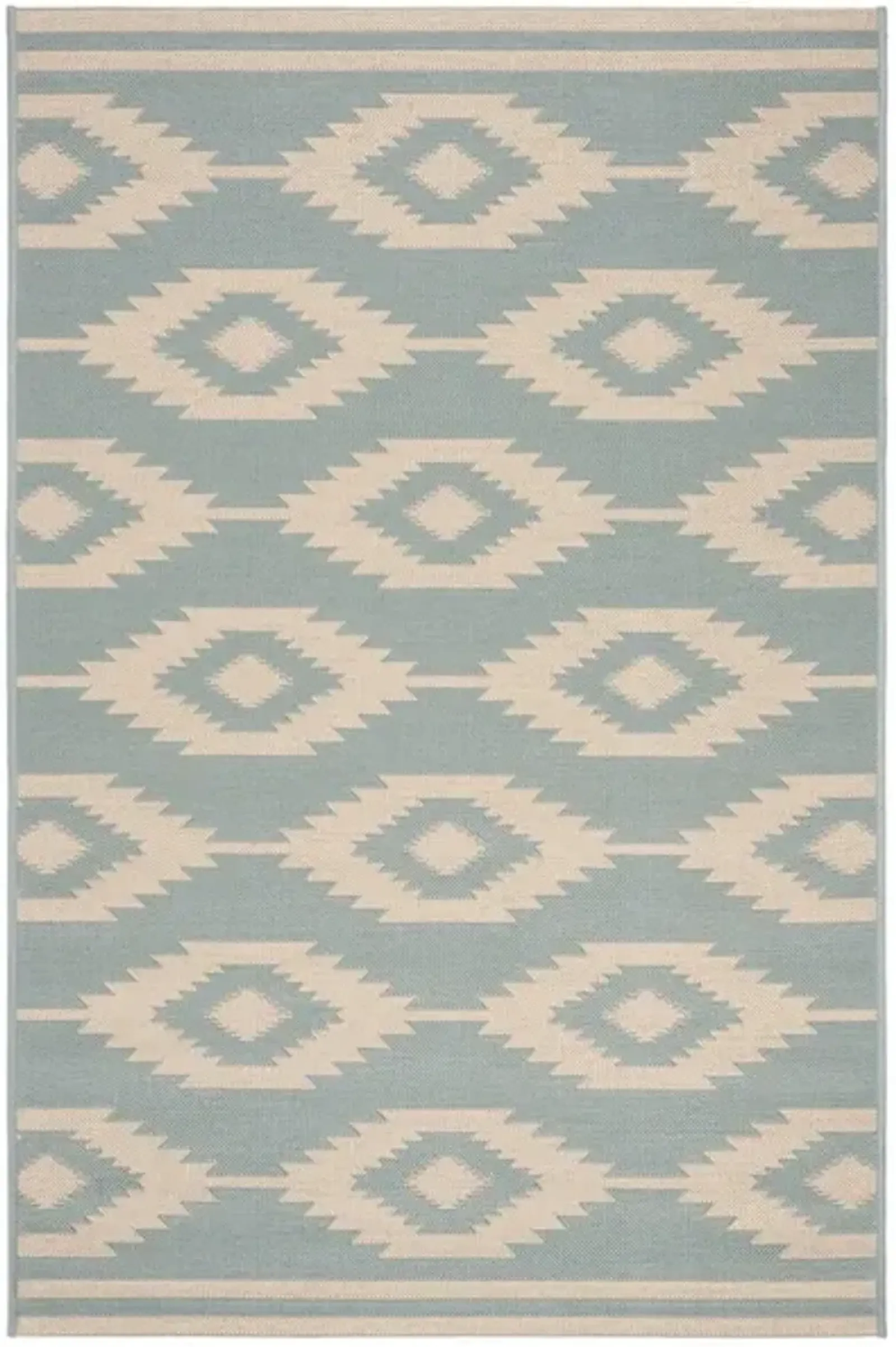 Safavieh BEACH HOUSE Collection BHS171L-4 Cream / Aqua 4' X 6'