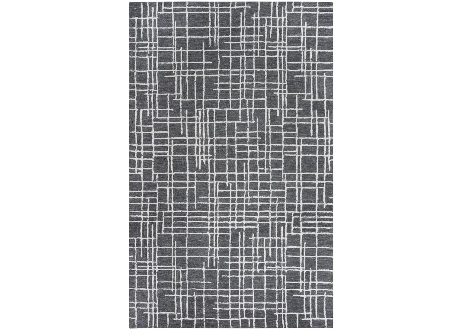 Jazz Charcoal Geometric Wool/Tencel 7'9" x 9'9" Rectangle Rug