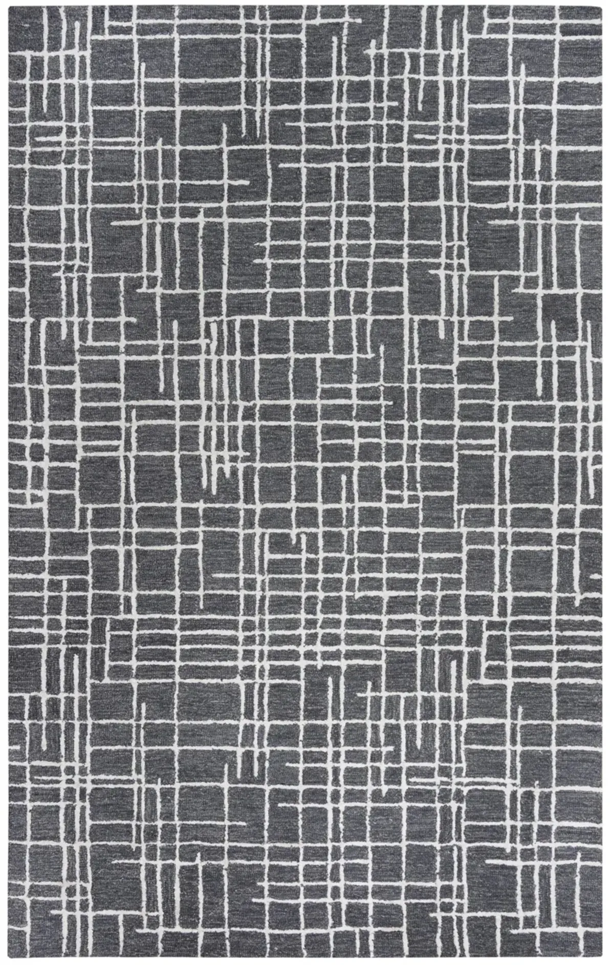 Jazz Charcoal Geometric Wool/Tencel 7'9" x 9'9" Rectangle Rug