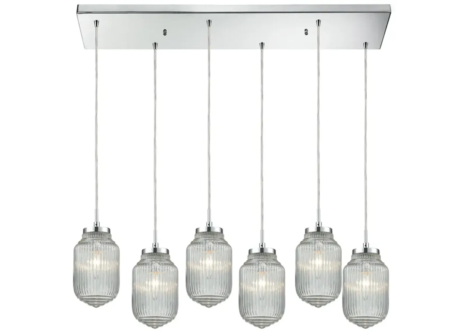 Dubois 32" Wide 6-Light Mini Pendant - Polished Chrome