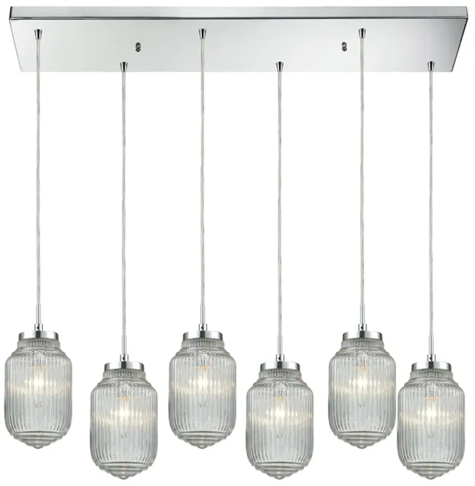 Dubois 32" Wide 6-Light Mini Pendant - Polished Chrome