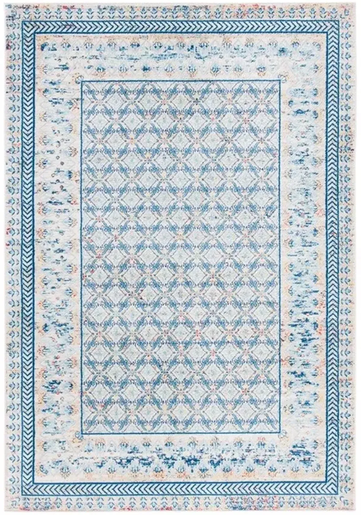 Brentwood 899 Blue / Yellow 8' X 10' Large Rectangle Powerloomed Rug