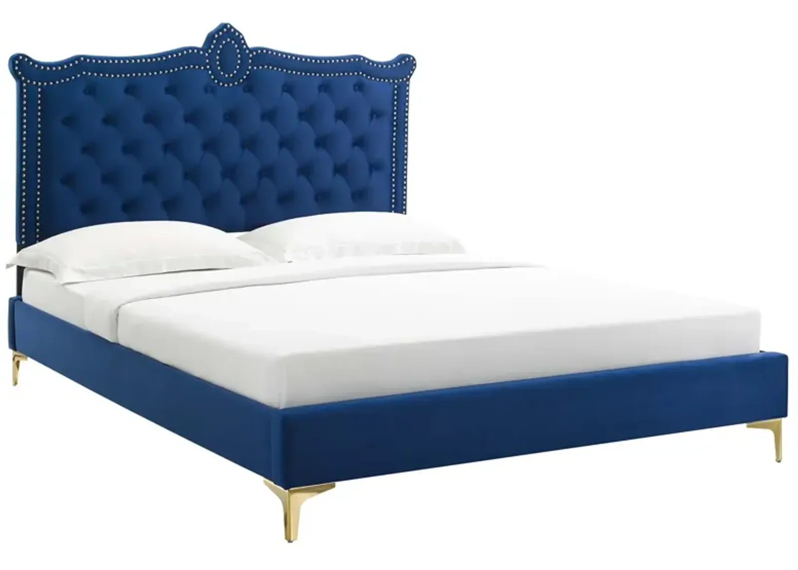 Clara Performance Velvet Queen Platform Bed