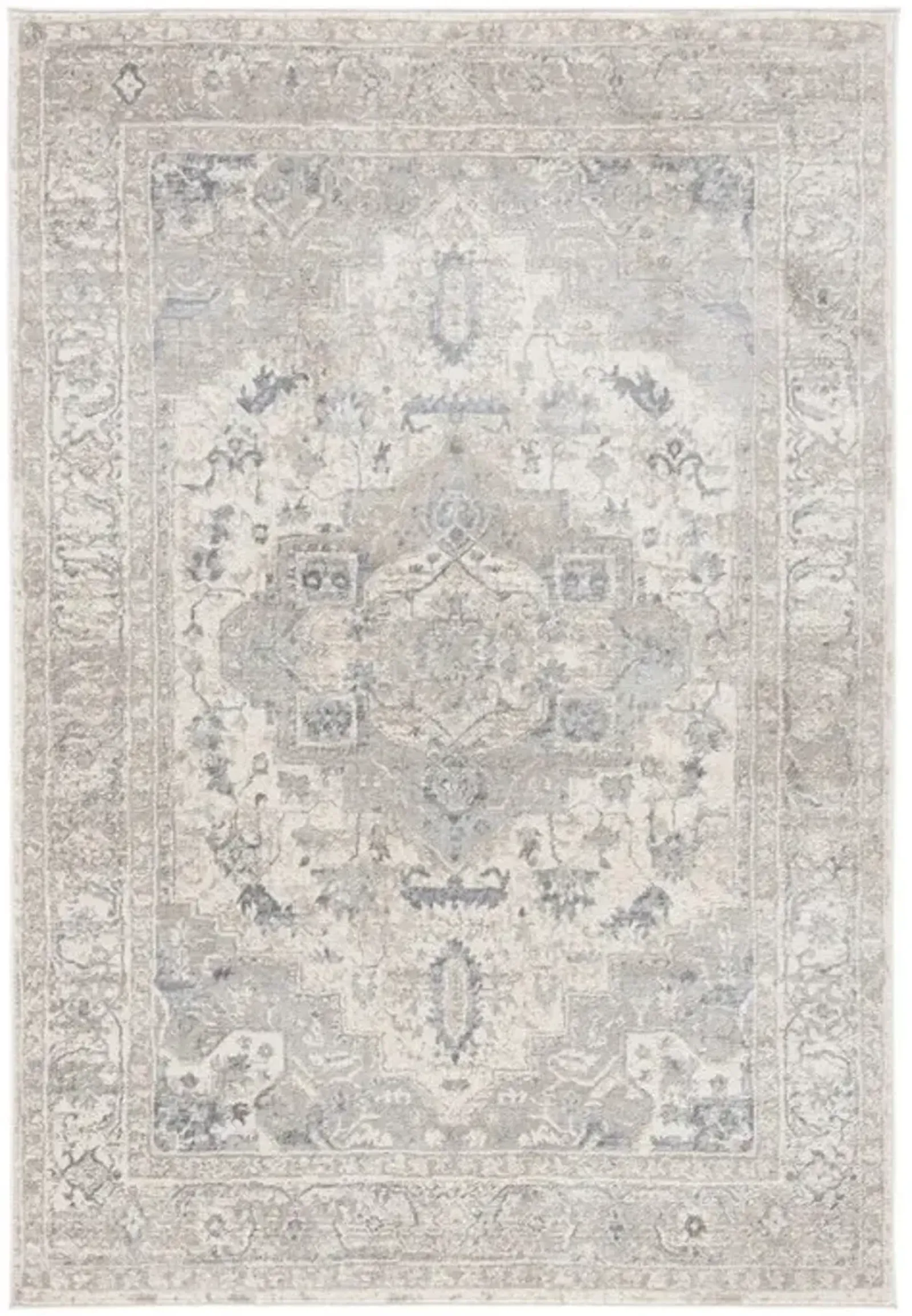 Brentwood 851 Ivory / Grey 9' X 12' Large Rectangle Powerloomed Rug